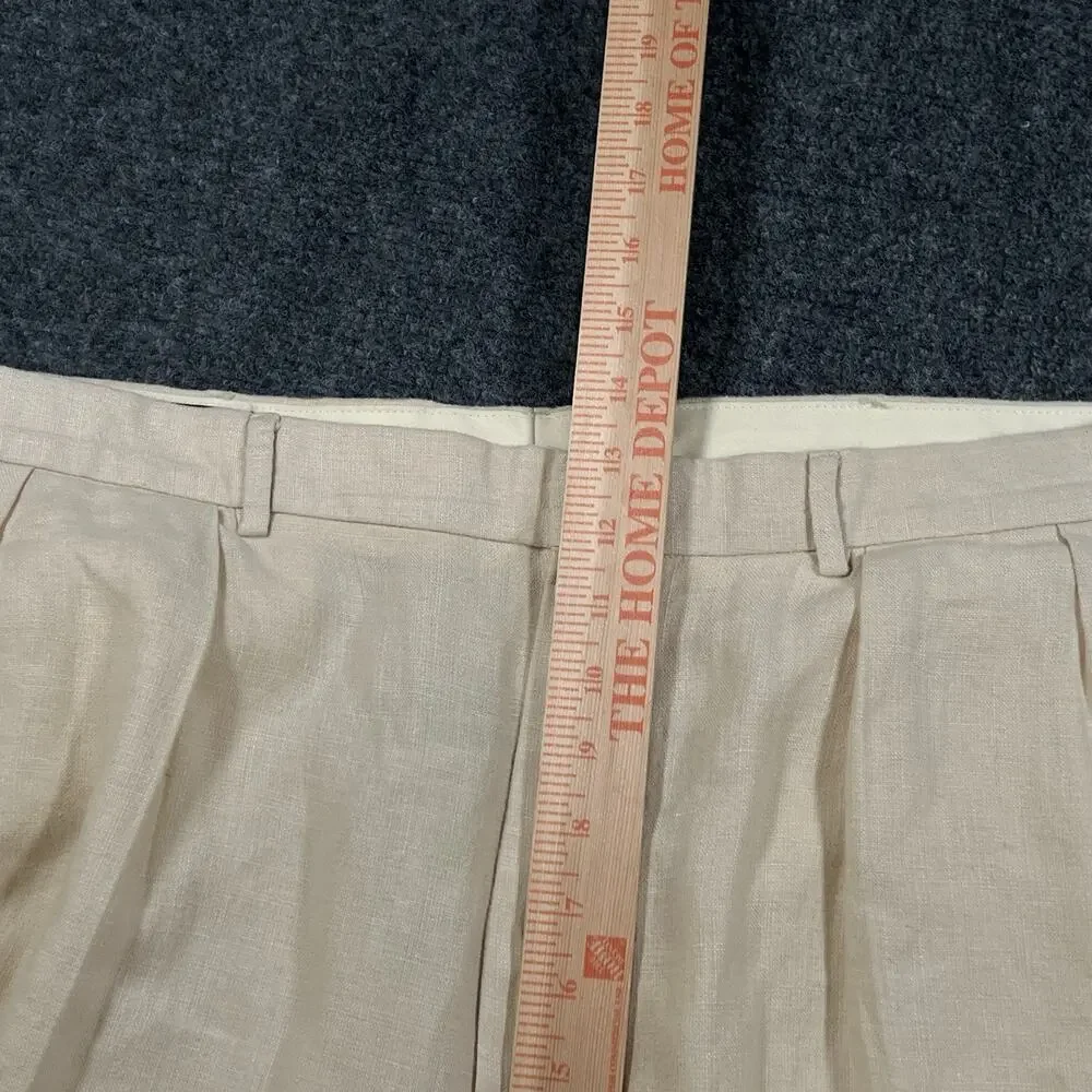 VTG Y2K Polo Ralph Lauren Gurkha Pants Mens 38x30 Beige 100% Linen Chino